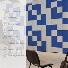 12 Pack Acoustic Panels Self Adhesive Sound Proof Square 12pcs Silver/Gray