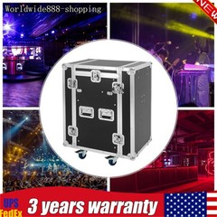 12U PA DJ Rack / Road Case Slant Mixer Top Rack with DJ Table Tops 661 lbs Load