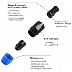 10pcs 4 Pole Speakon Male Plug Pro Audio Cable 4 Conductor Connector Adapter End