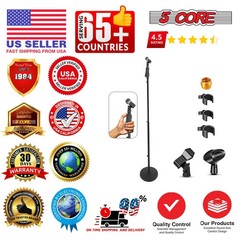 5Core Round-Base Floor Microphone Stand With Quick Release Single Hand Clutch