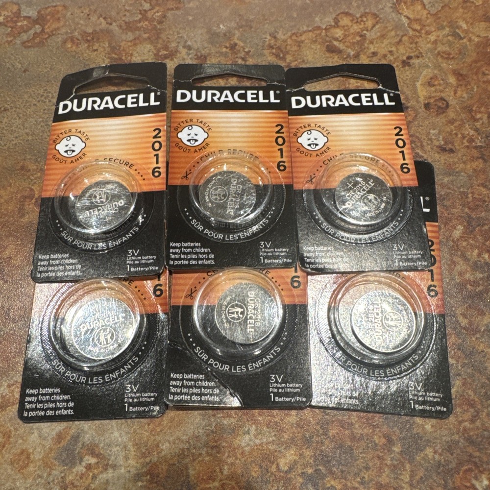 6 Pack Duracell CR2016 ECR2016 CR 2016 DL2016 3 Volt Battery EXP 2027