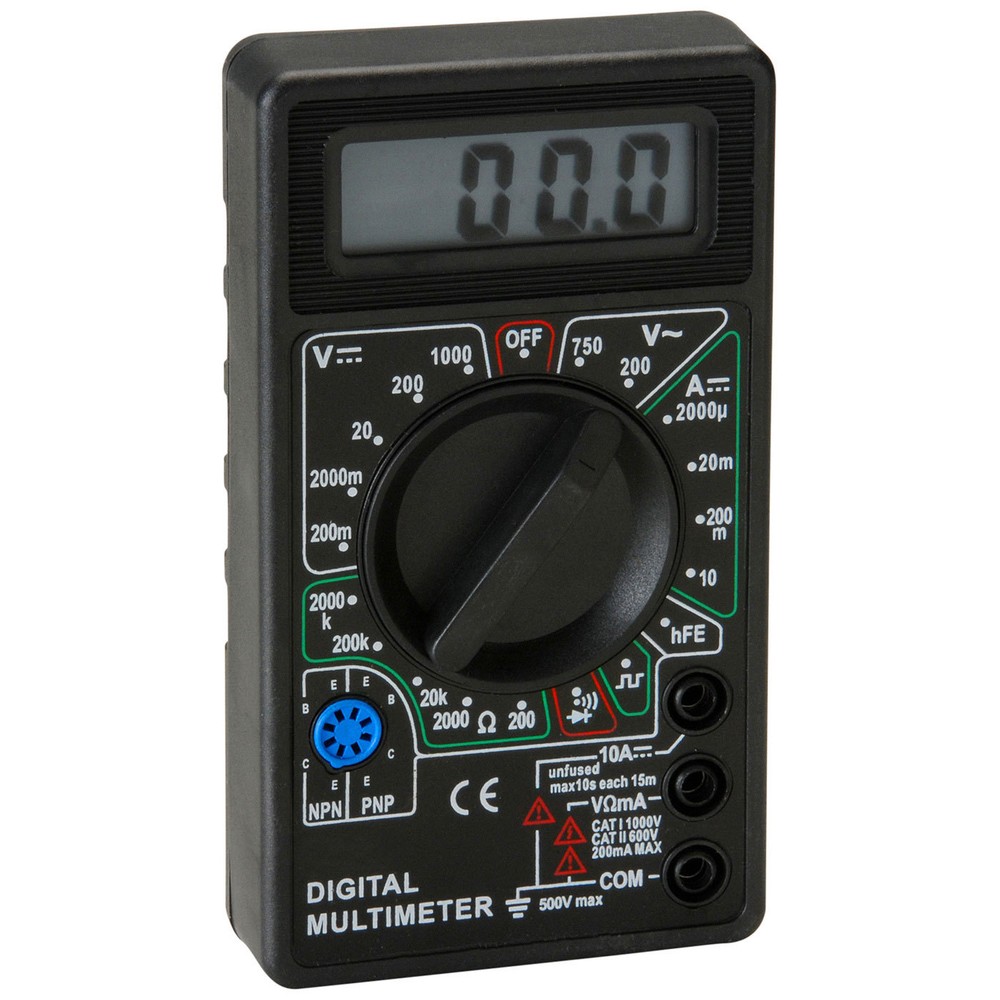 DT-832 3-1/2 Digit 19 Range Digital Multimeter with Transistor Test