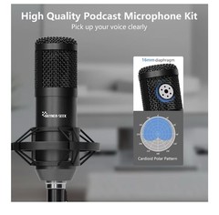 Hayner-Seek Podcast Equipment Bundle for 2 for Live Streaming, DJ Mixer
