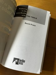 ✨ Pro Tools Producing in the Home Studio David Franz Book CD Included Berklee ✨