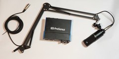 PreSonus Studio 24c Audio Interface with Audio-Technica AT2020 Mic, cable & Boom