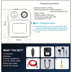 MU-M1 Portable Wireless In-Ear Monitoring System for Stage 1 TX & 1 RX, MU-M1