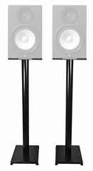Rockville 37” Black Steel Studio Monitor Speaker Stands For Yamaha HS8 Monitors