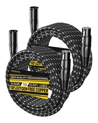 XLR Cables 25ft 2 Pack, Durable Nylon Braided XLR Microphone Cable, Mic Cable…
