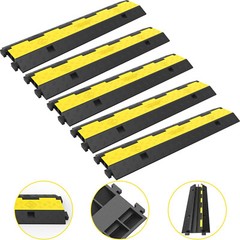 VEVOR 5Pcs Cable Protector Ramp 2Channel Rubber Electrical Wire Cover Speed Bump