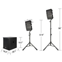 PRORECK 3500W Powered PA System 15″ Subwoofer & Line Array DJ Speakers Bluetooth