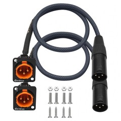 XLR Pass Through Cable, Male Panel Mount to Male XLR Connector Adapter, Mic F…
