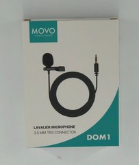 Movo DOM1 3.5mm TRS Lavalier Omnidirectional Condenser Microphone for Camera +