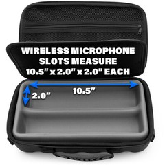 CM Travel Mic Case fits 2 Microphones by Sennheiser, Shure Mics and More in Tray