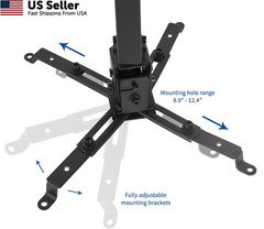 VIVO Universal Adjustable Wall Ceiling Projector Mount Bracket, Black