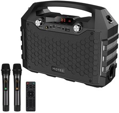 Bluetooth Portable PA Speaker System with Dual Wireless Microphones for Events