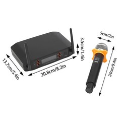 Wireless Microphone System Four Handheld Mics Set 65.62ft Practical Receiver