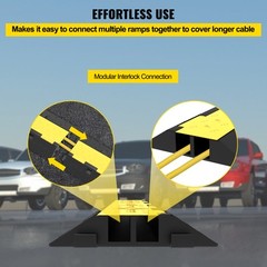 VEVOR Speed Bump Cable Protector Ramp 5PCS 2-Cable Rubber 40″x9.7″x2″ Cord Guard