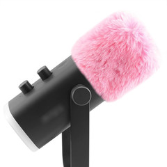 Windscreen for FIFINE AM8 Microphone Replacement Pop Filter, Pink Furry Wind Muf