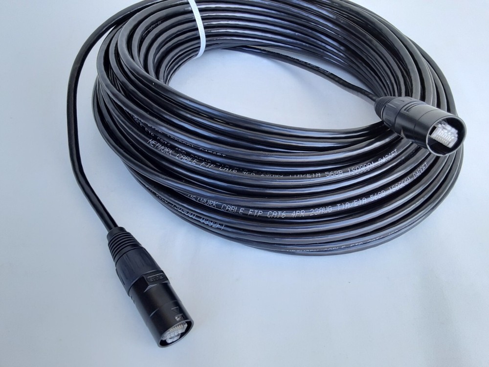 50 FT PRO CAT6 Tactical Shielded w/Neutrik Ethercon Digital Audio Cable RJ45