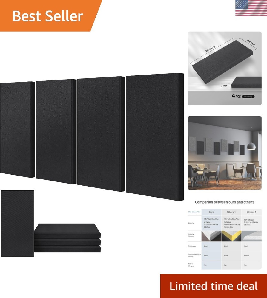 Eco-Friendly 2″ Thick Sound Absorbing Panels – Perfect for Studios & Offices