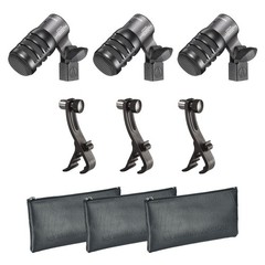 Audio Technica ATM230PK (3) Dynamic Instrument Microphones Drum Mics + Mounts