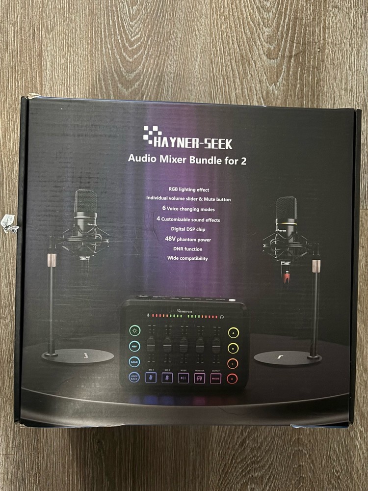 Hayner-Seek Podcast Equipment Bundle for 2 Pack Podcast Equipment, Black, Used