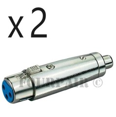 2 Pack Lot – 3-Pin XLR Female to RCA Jack Audio Cable Microphone Mic DJ Adapter