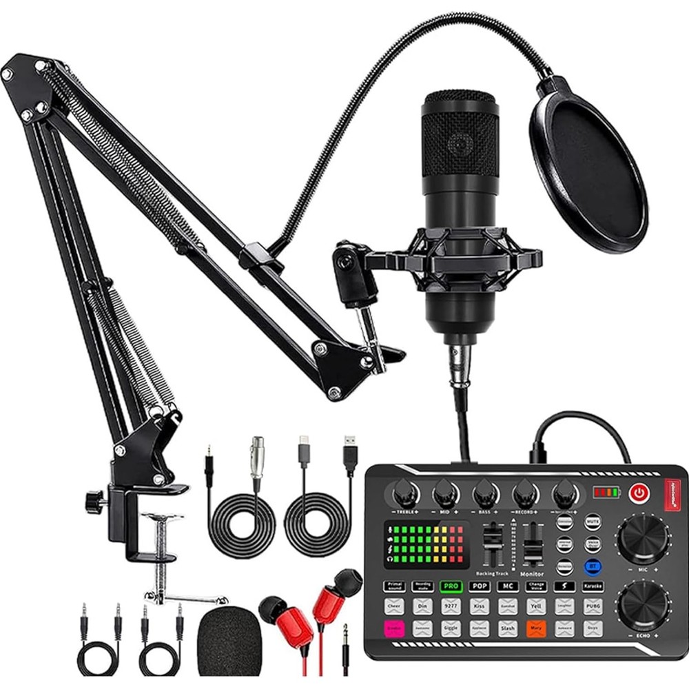 NEW BM800+V8S Sound Card Set Audio Condenser Mic Studio Singing Microphone US