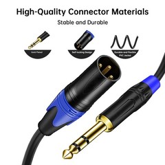 5FT / 1PACK 1/4 TRS to Dual XLR Cable 1/4 Inch 6.35mm TRS to XLR Dual Y-Split