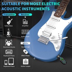 2.4GHz Wireless Guitar System with 4 Channels，Rechargeable Audio Wireless Gui…