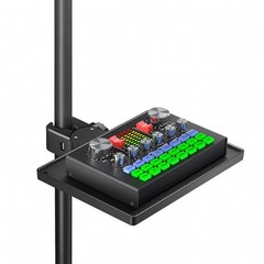Rock Black Sturdy Plastic Adjustable Microphone Stand Tray Powerful Clamp Rack