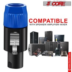 5Core Speakon 4 Pole Male Plug Compatible Audio Cable Connectors High Quality