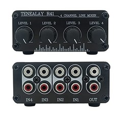 4-Channel Mini Passive Audio Mixer – RCA Stereo Line Level Control Box R41