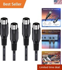 MIDI Cable, 2-Pack 3-Feet Male to Male 5-Pin MIDI Cable Compatible with MIDI …