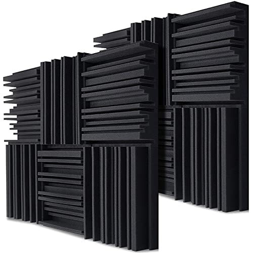 Acoustic Studio Absorption Foam Panel, 12Pack 2″x12″x12″ Sound Proof Wall Panels