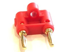 Red Dual Banana Plug 2 Conductor Terminal Gold Plated Speaker Connector