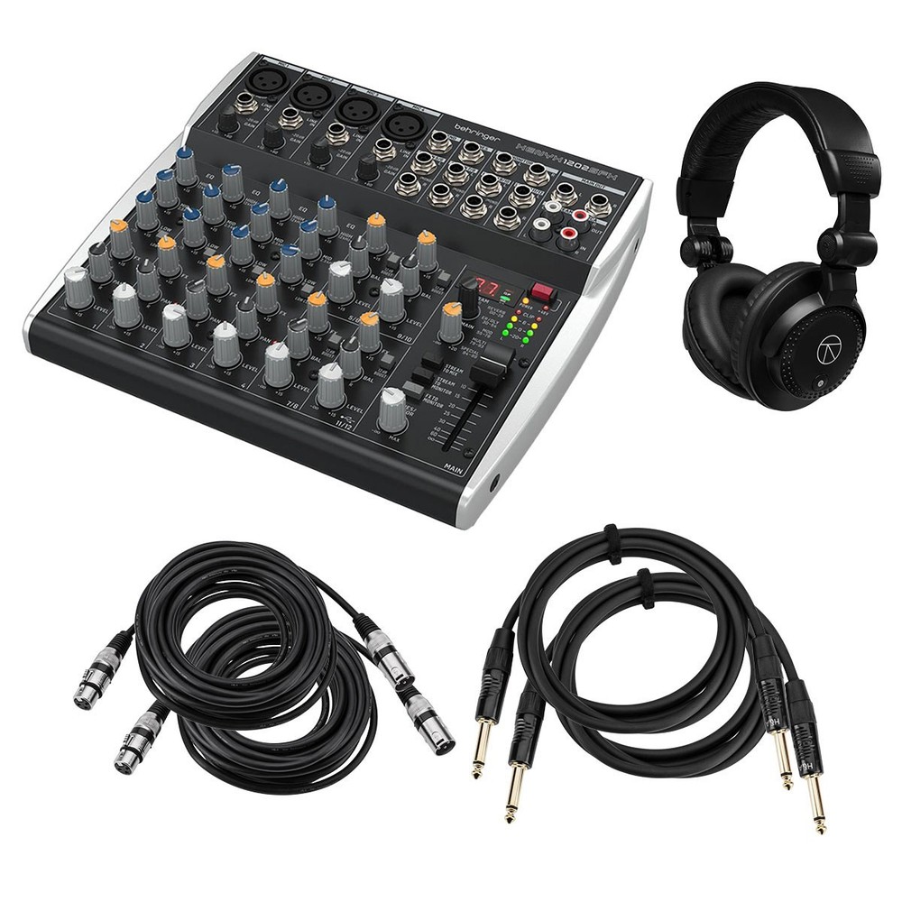 Behringer XENYX 1202SFX Premium Analog 12-Input Mixer with USB Interface, Bundle