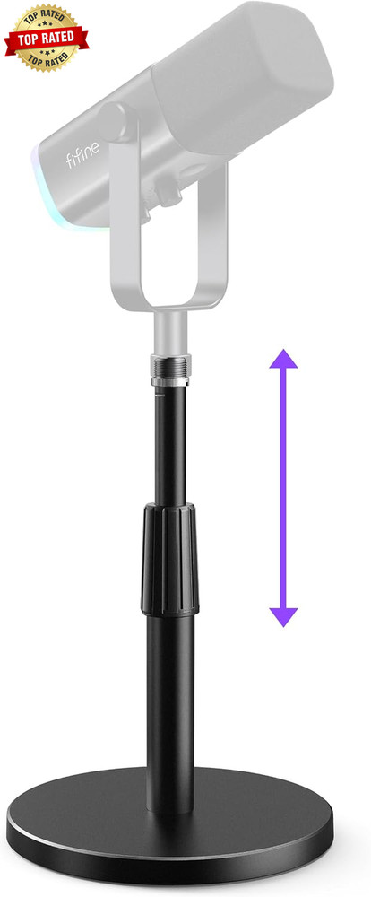 Desktop Microphone Stand, Heavy-Duty Metal Adjustable Table Mic Stand with 5/8″