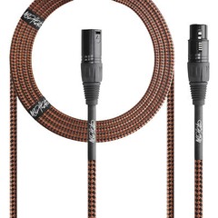Mophead 15 Foot Braided XLR Male to XLR Female Microphone Cable Brown and Black
