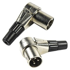 2-Pack HQRP 3-Pin XLR Adjustable Right Angle Male Connector 7 Different Position
