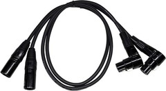 Right Angle Female XLR to Straight Male XLR Plug Cable, 3-Pin to 3-Pin, 2 Pack