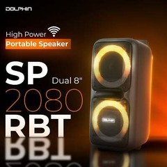 Dolphin Dual 8″ Portable High Power Karaoke Bluetooth Party Speaker Rechargeable