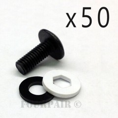 10-32 Thread x 1/2″ DJ Audio Rack Mount Screws Bolts Black Washer – 50 Pack Lot