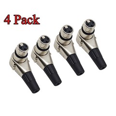 4Pack 3Pin XLR Adjustable Right Angle Female Connector 7 Different Position Plug