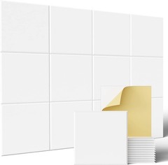 Pack 12 Acoustic Panels Self-adhesive Studio Noise Soundproofing Wall Tiles