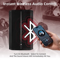PRORECK 15″ Powered PA Speaker 1500W Bluetooth 3-Channel DSP DJ Live Loudspeaker
