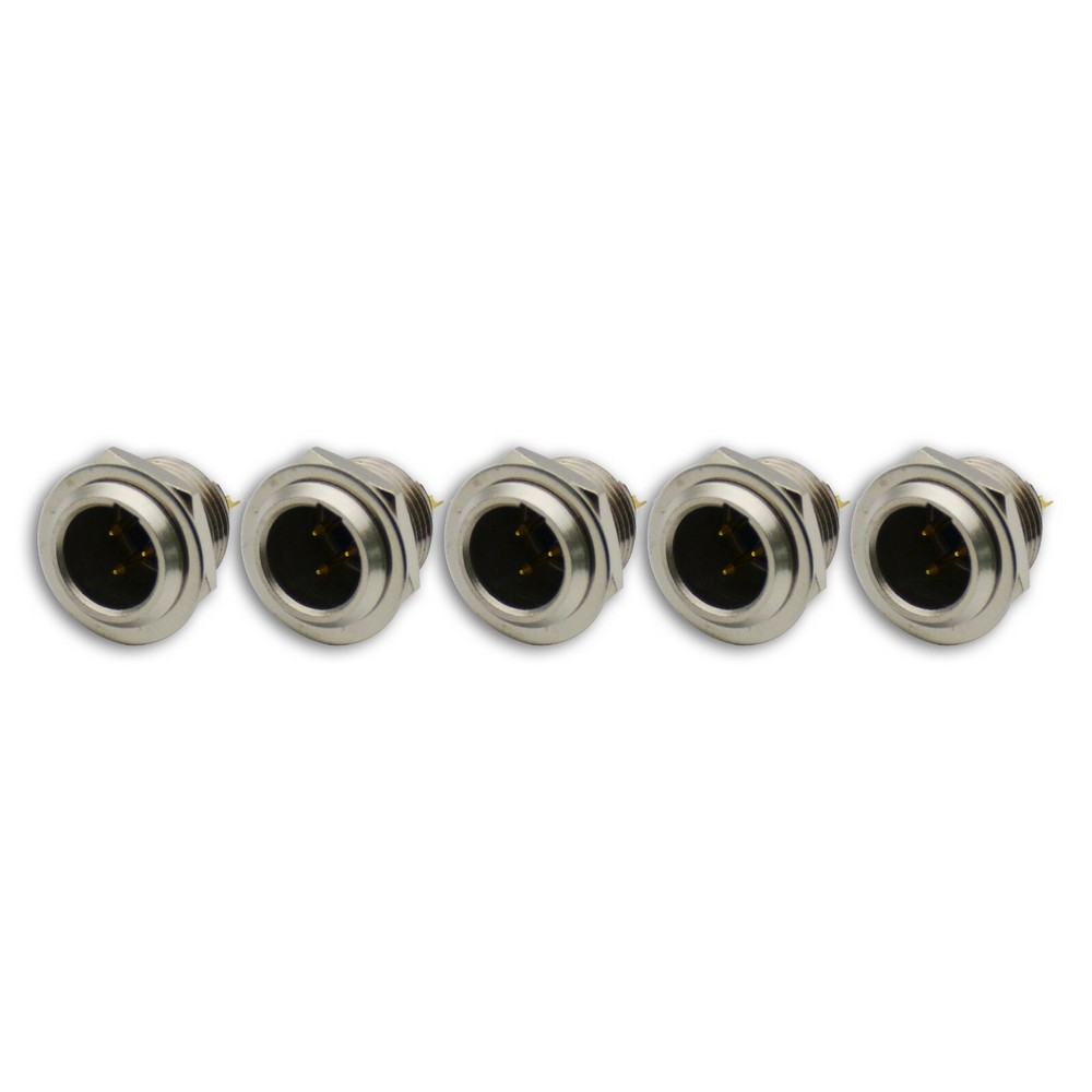 mini xlr male connector plug 3 4 5 pin socket 5lot silver for microphone cable