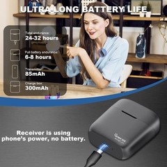 Wireless Microphone Mini Mic for iPhone/Android Phone Lavalier Mic