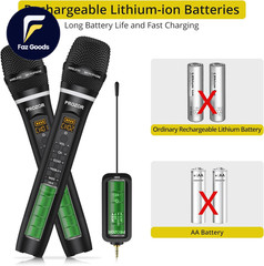 UHF Wireless Microphone with Volume Treble Bass Echo Control Wireless Recharge