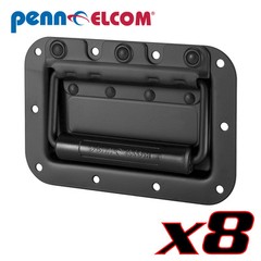 8 Penn Elcom H7154K Spring Loaded Flex Cabinet Handle Black Steel Rubber Grip